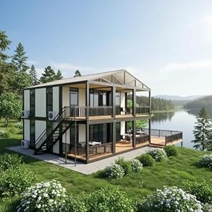 Tiny Home Customized 40ft 2-Storey Portable Steel Modular Prefabricated Villa for Family Home Tiny Apartments School Mall Container House