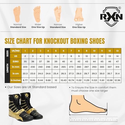 Image of RXN Boxing Shoes for Men and Women Lace Up Non Slip Rubber Sole Lightweight Mid High Top | Knockout High Top Boxing Boots for Men & Women