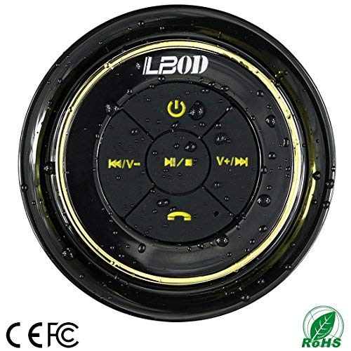 Bluetooth Shower Speaker, Certified Waterproof IP67 Wireless, Portable And Pairs Easily With All Bluetooth Devices - iPhone, iPad, iPod, PC Speaker built in Hands-Free Speakerphone, 10 Hours Playing Time