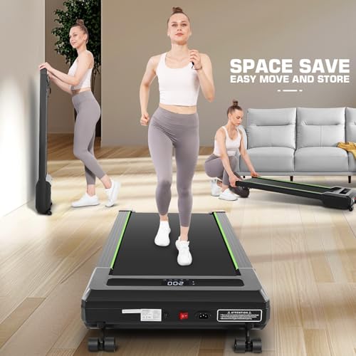 Image of ANCHEER Walking Pads, 2 in 1 Under Desk Treadmill 2.5HP Compact Running Machine with Remote Control, 300lbs Weight Capacity for Home /Gym /Office,Ultra-Quiet, Installation-Free