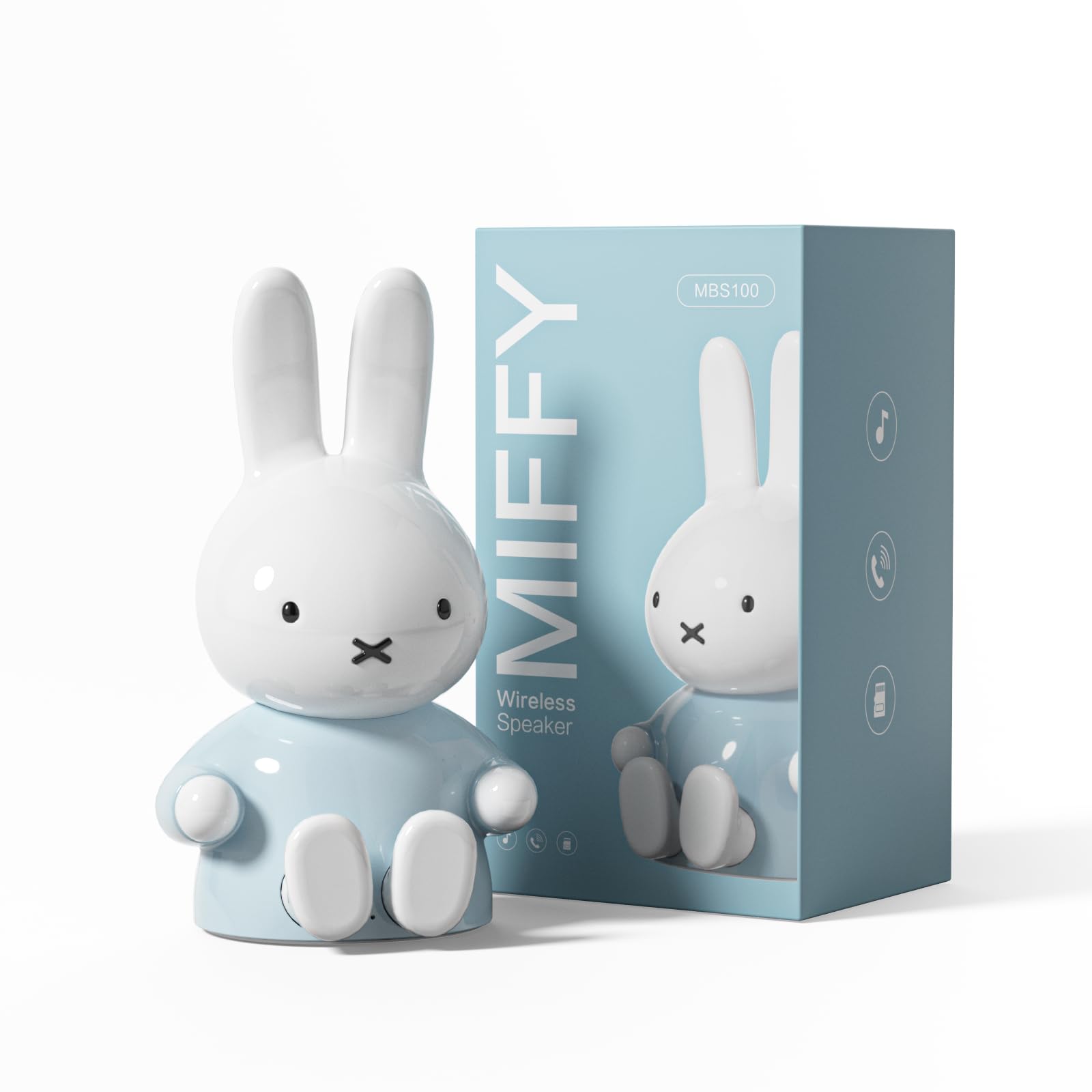 MiPow Miffy Bluetooth Figurine Speaker, Portable mini wireless Bluetooth, 3 Watts (Light Blue)-picture-14