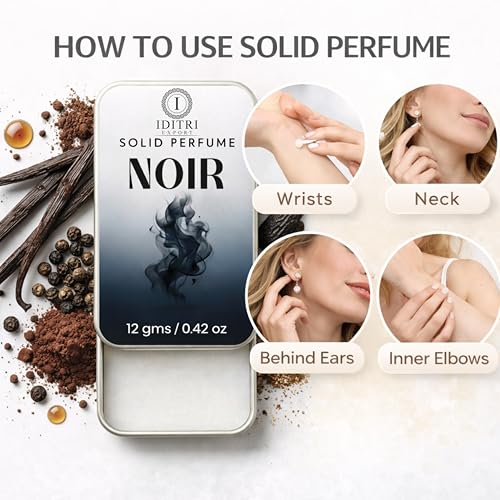 Image of Solid Perfume |Soiree&Noir Alcohol Free Wax Perfume Balm, Long Lasting | Pocket Tin 12g, Pack Of 2| Non Greasy Smooth Glide, Travel Friendly Men And Women