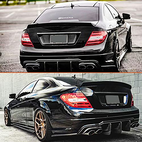Mcarcar Kit Carbon Fiber Trunk Spoiler For Mercedes Benz Class W204 Coupe 2Door 2008-2014 C204 C180 C200 C250 C300 C63 Amg Car Rear Boot Lid Highkick Spoiler Wing Lip #TOP2