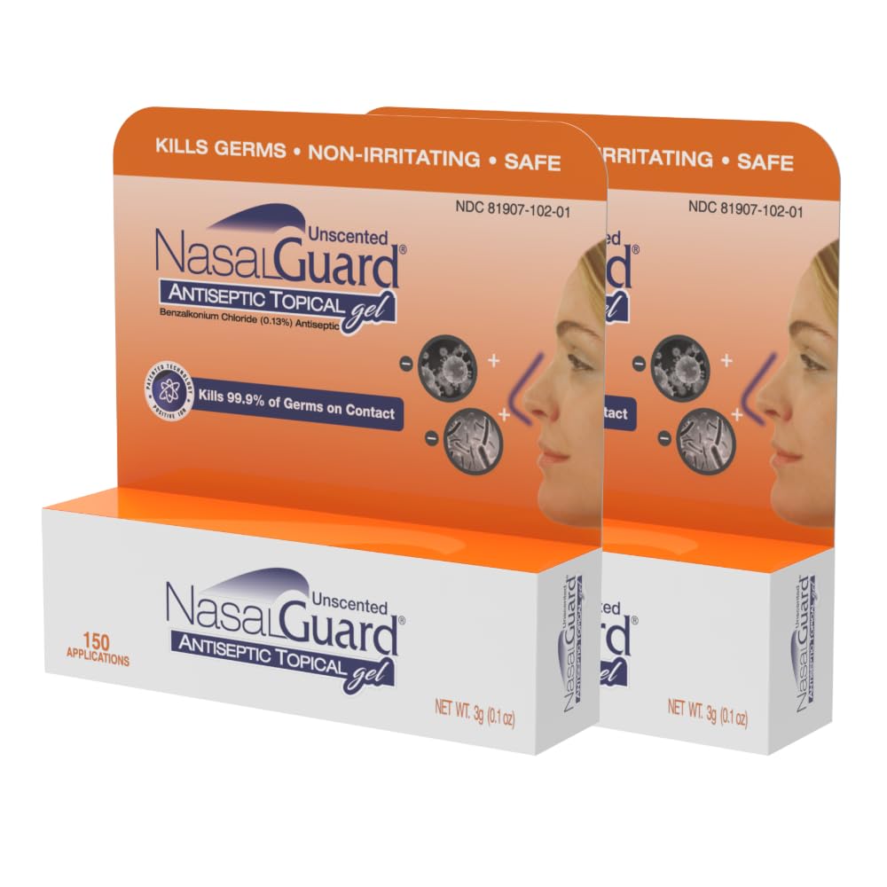 Antiseptic Topical Gel - Kills 99.9% of Germs - Patented Positive Ion Technology, Non-irritating, Safe for Daily use - Over 150 Applications Per Tube, (3 Grams) Unscented - Pack of 2