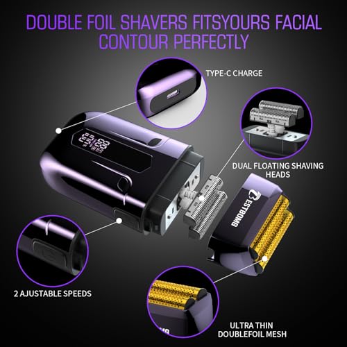 Image of BESTBOMG Hair Clippers for Men, Clipper, Trimmer & Shaver Set, BS-808C | Professional Hair Clippers for Men, Barber Grooming Kit, Zero-Gapped T-Blade & LED Display, Gifts for Men, White