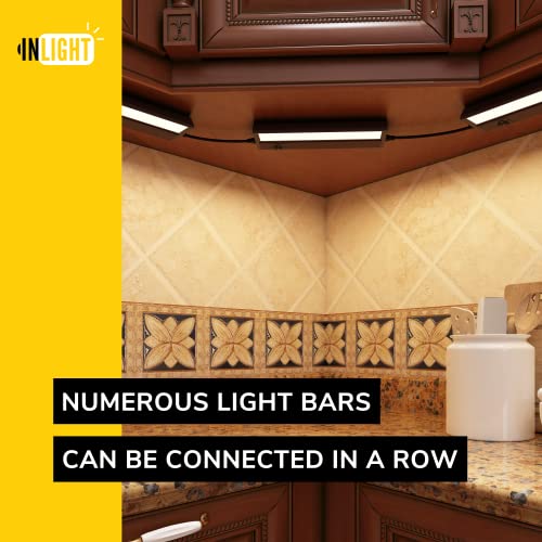 Image of GETINLIGHT 18-Inch Swivel LED Under Cabinet Light, 3-CCT Selectable, Bronze | Choose from 2700K, 4000K, or 5000K. Glass lens, wall-dimmer compatible. Model: IN-0202-2-BZ