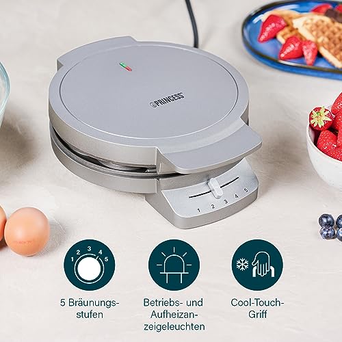 Foto von Princess Waffeleisen 132380, Mit Herzwaffelform, 1200 Watt, 0,85m Kabellänge, 5 Heizstufen, Mit Kontrollleuchte