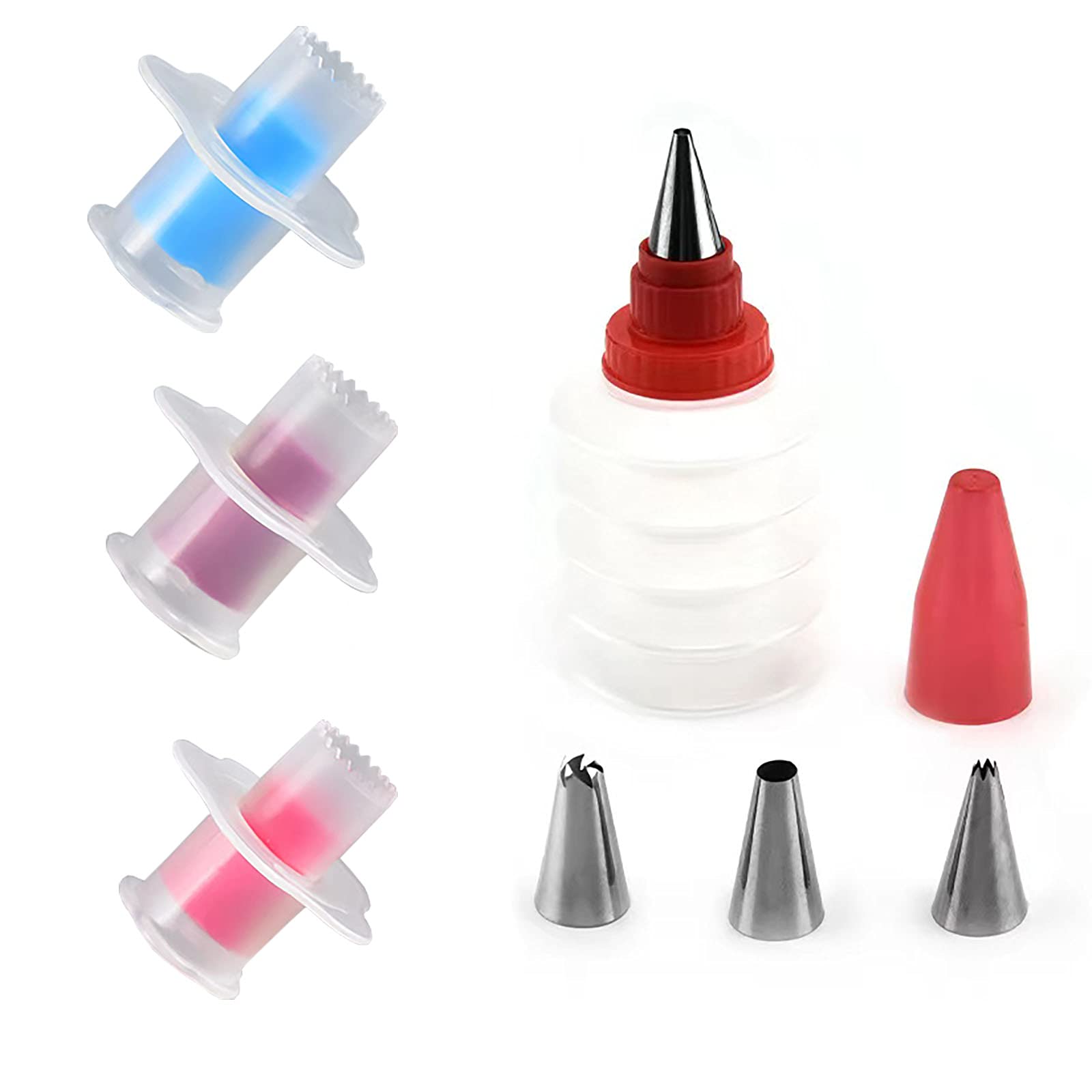 Photo 1 of 3Pcs Plastic Cake Core Remover Cupcake Plunger Cutter Pastry Corer and Cupcake Injector/Decorating Icing 3Pcs Set Stainless Steel Nozzle Set DIY Cake Decorating Tool.