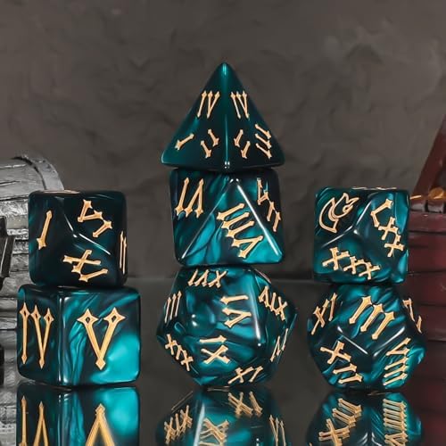 CiaraQ 7pcs Polyhedral Dice Set for Dungeon and Dragons MTG Table Games - 1