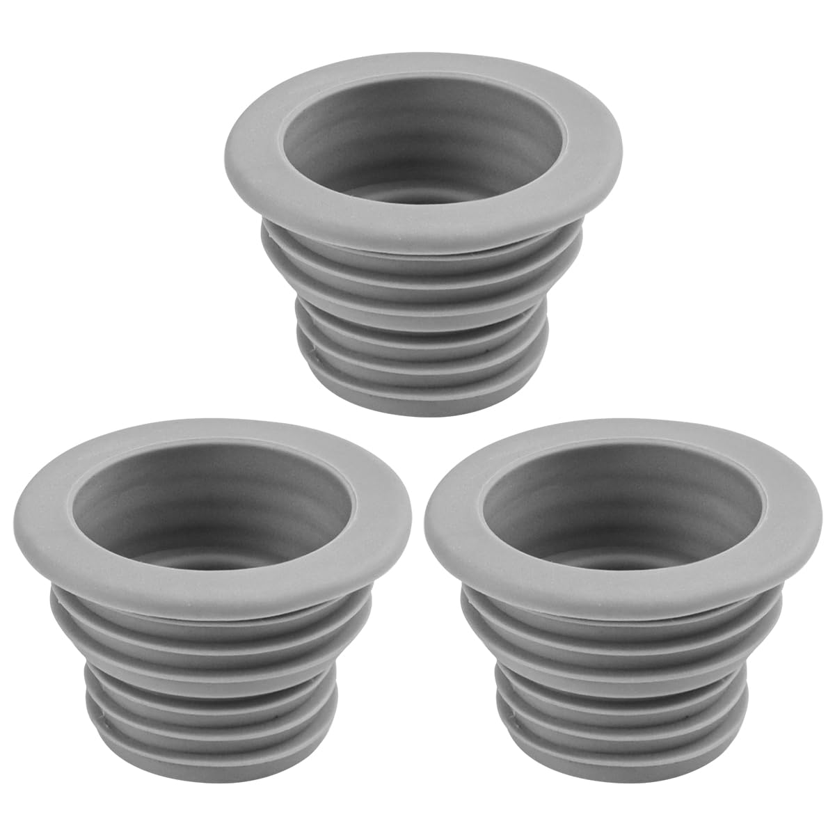 Sewer Sealing, Washing Machine Drain Hose Sealing Plug, Drain Pipe Seal Hose Silicone Plug for Kitchen Bathroom Pack of 3 (Gray)