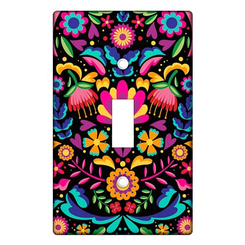 Xianshime MF-WALLPLATE-1 Mexico Light Switch Cover Decorative Single Gang Toggle Light Switch Plate Talavera Light Switch Plate Mexican Wall Decor Decorative Wall Plates cover