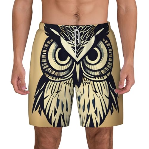 Short de bain respirant et séchage rapide homme motif hibou été
