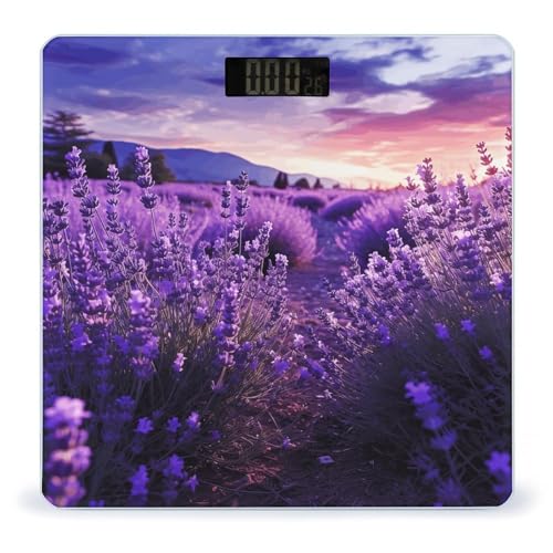 Báscula digital de baño púrpura lavanda de alta precisión miniatura 1