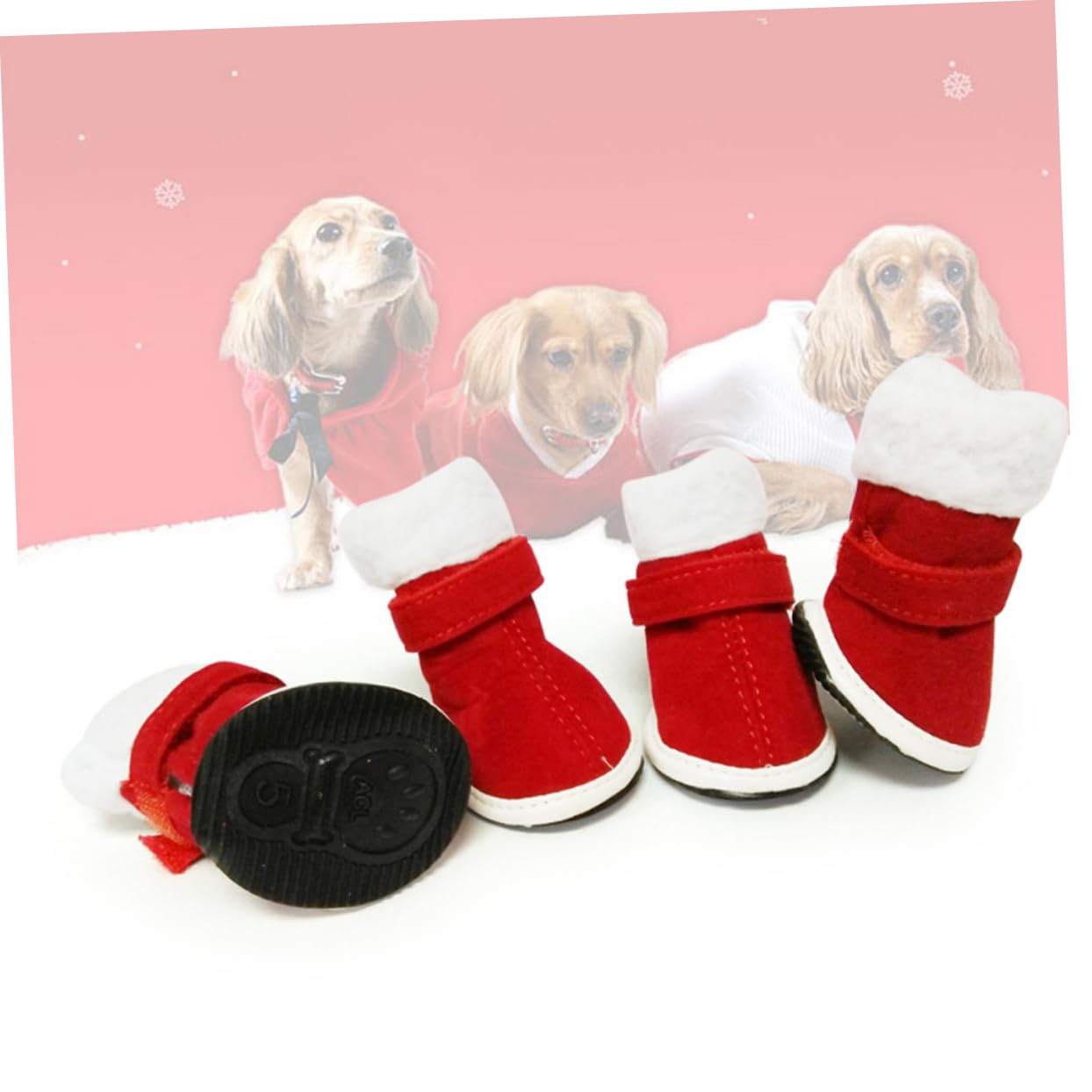 Mipcase 12 Pz Stivaletti Antivento Scarpe Natalizie per Cani Stivaletti Invernali Stivali Scarpe Antiscivolo Scarpe Invernali A Prova di Prodotti per Animali Scarpa Cane Domestico