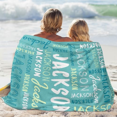 Personalized Name Blanket Customized Baby Blankets for Girls Boys Adults Monogrammed Blankets and Throws Christmas Birthday Mothers Fathers Valentines Day Gift