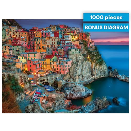 Buffalo Games Signature Collection Cinque Terre, Multi Color (1000 Pieces)-168 1188 Months for Kids