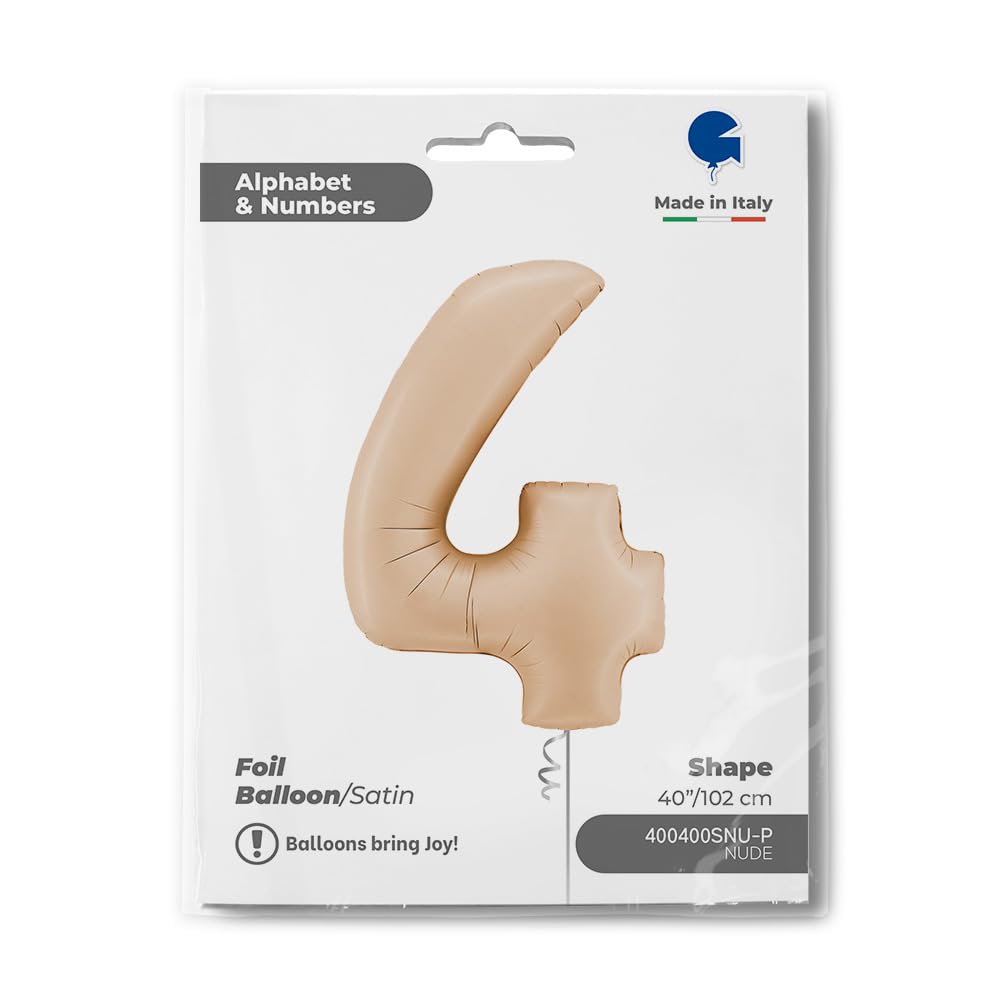 40In Satin Nude Number 4 Foil Balloon - Image 2