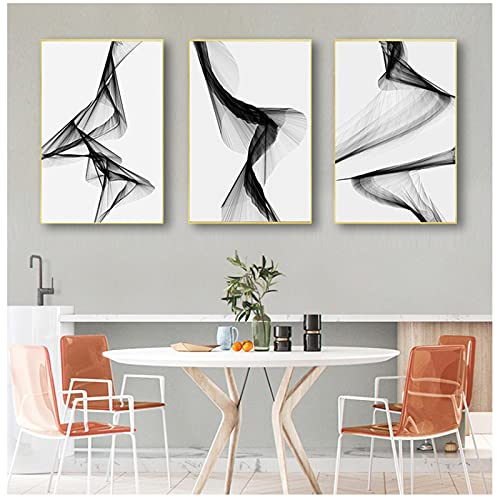 Art toile abstrait moderne monochrome lignes graphiques affiche decoration murale chic