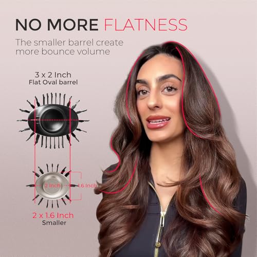 Image of TYMO 2.0 Hair Blow Dryer Brush - AIRBEAM MINI Blowout Hot Air Brush, One Step Volumizer, 2 Inch Oval Barrel Curling Styler, 3X Faster Drying, 0.6 lb Lightweight, Straightener Curling in One, Gold