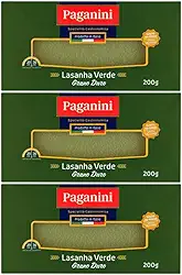 Kit 3X: Massa para Lasanha Verde Paganini 200g