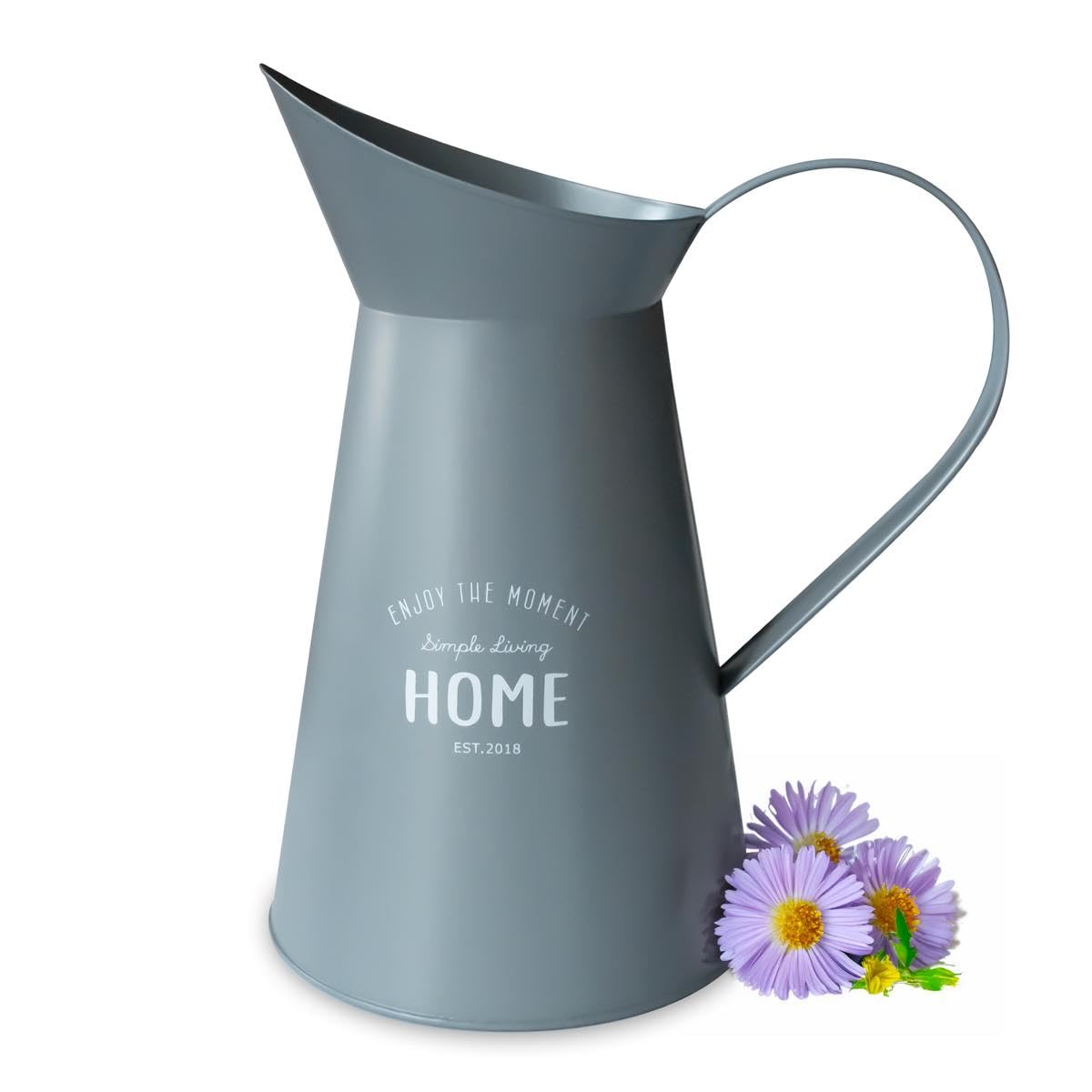Sendez Watering Can Grey Tin Water Jug Metal Garden Tools Jug