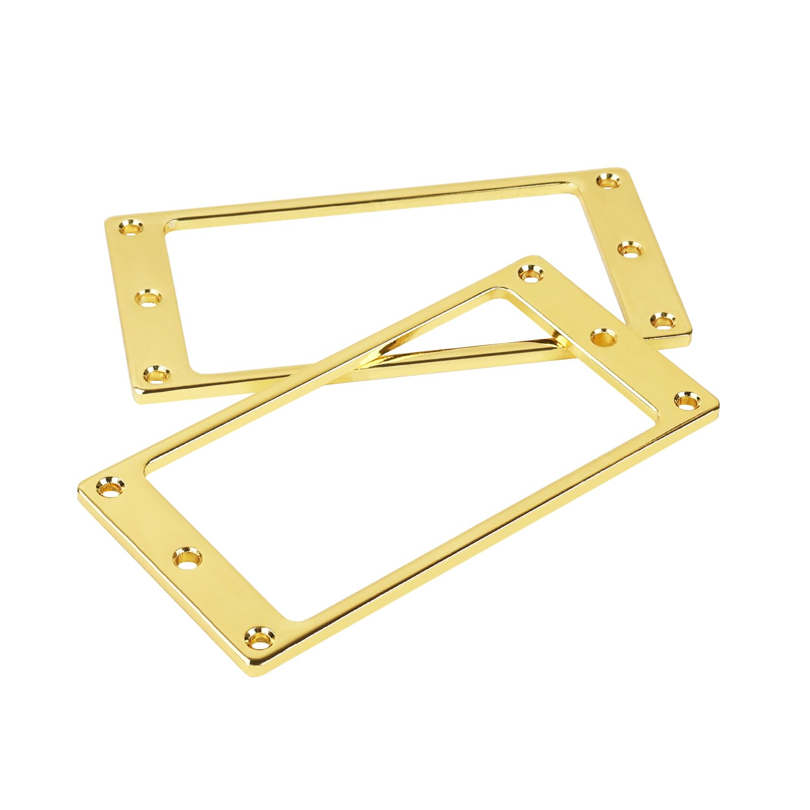 Banworks Anillos de pastilla humbucker de metal Marco de pastilla Fondo plano Mástil inclinado y cubierta de anillo de montaje de pastilla de puente para LP Paquete de 2 JT/SYQG-02 Dorado