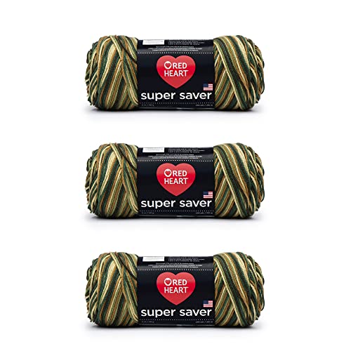 Image of Red Heart Super Saver Yarn, 3 Pack, Woodsy 3 Count