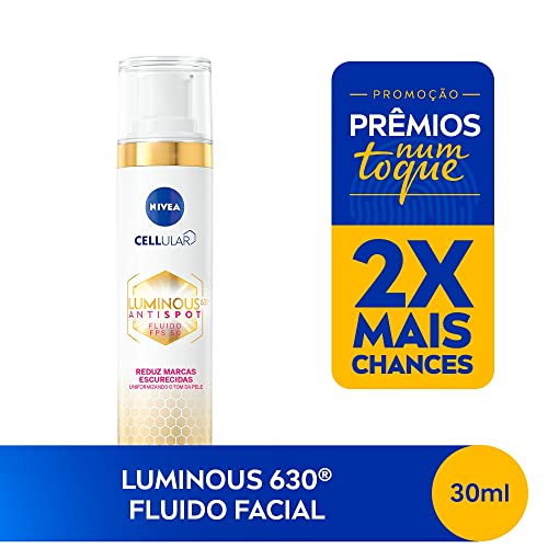 NIVEA Fluido Facial Protetor Cellular Luminous 630 FPS 50 40ml - Reduz e previne manchas escurecidas, uniformiza o tom da pele e conta com Ácida Hialurônico, Vitamina E e filtro contra os raios UVA/UVB em sua fórmula 3 51+xb5gGi7L