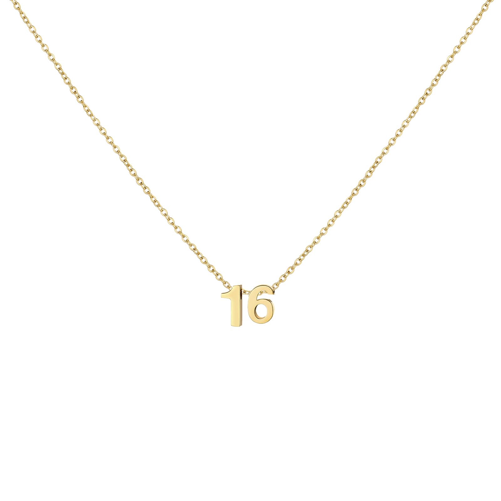 LOXUAKAM Number Necklace for Women Dainty 18K Gold Plated Pendant Necklace Charm Birth Month Personalized Jewelry Birthday Gift