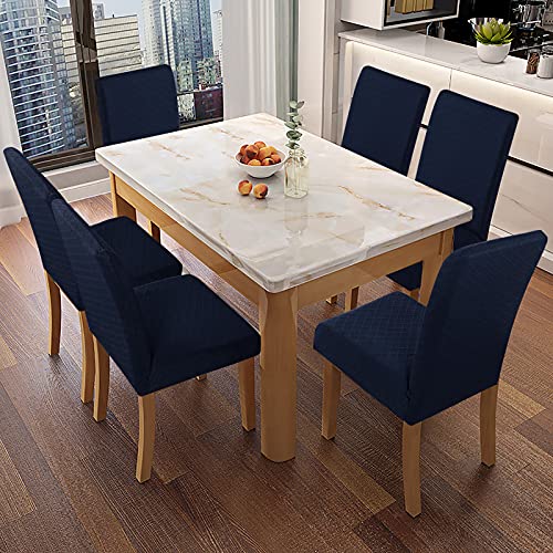 Genina Waterproof Chair Covers For Dining Room Dining Chair Covers Kitchen Parsons Chair Covers (Navy Blue, 4 Pcs) #TOP1