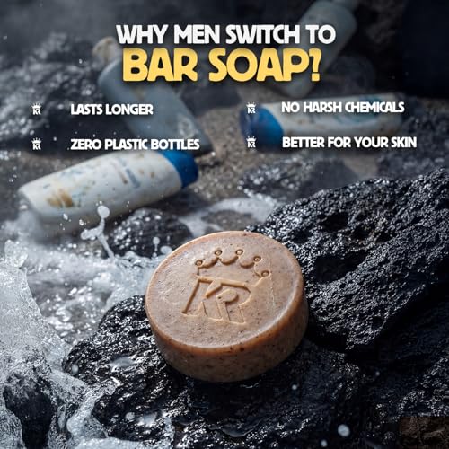 Image of Organic Cold Process Soap Bars for Men, Moisturizing Body Wash 3-Pack