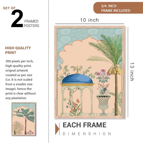 Image of NoWorries Nature Wall Frames for Home Decor /Traditional Paintings for Wall decoration -Art Big Size Frames for Wall Decor - Set of 2 Wall framed Paintings (Theme-traditional) (Synthetic Wood frame) (Leminated 300 GSM Pigment Digital Print) (framed, Multicolur) Set of 2
