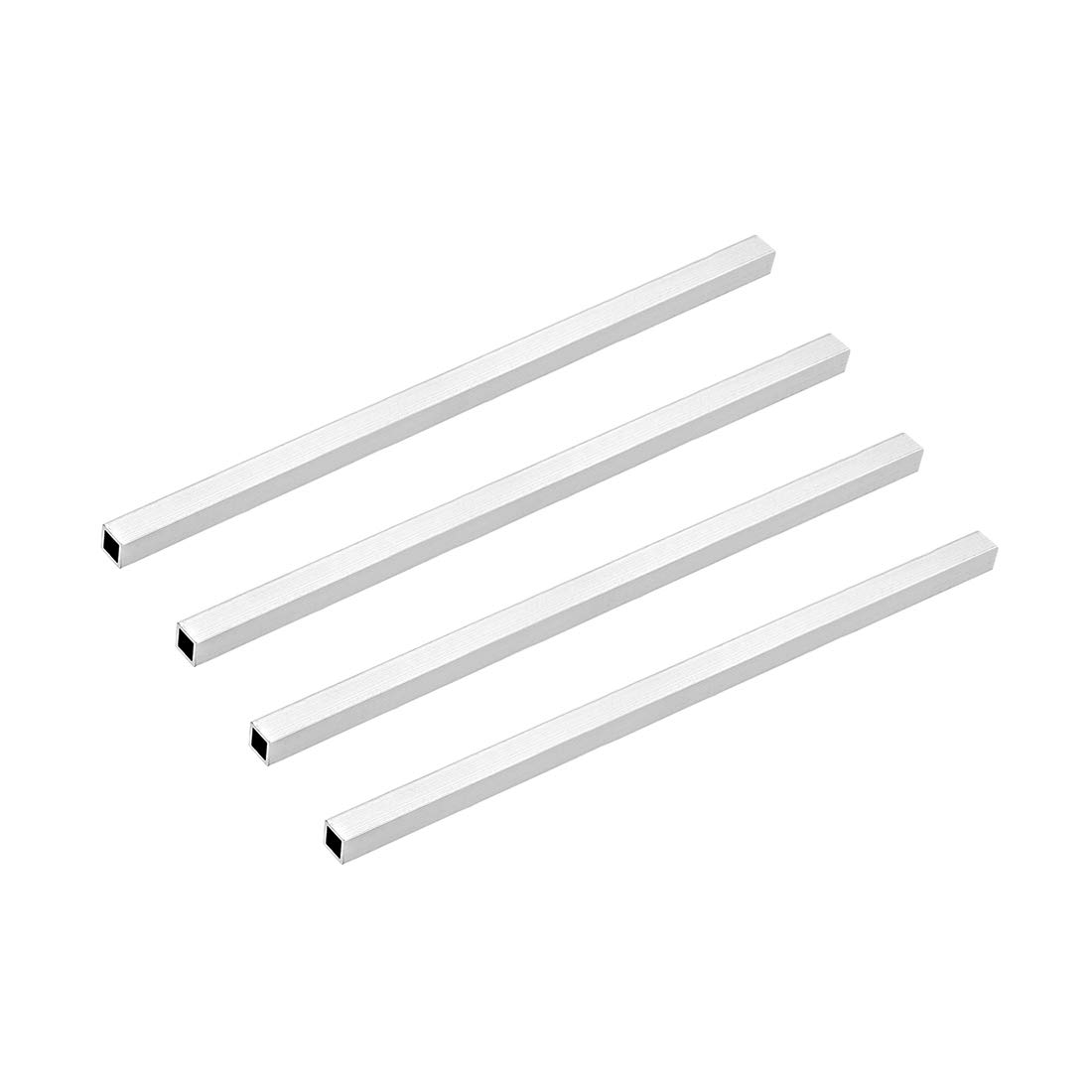 uxcell 6063 Aluminum Square Tube, 8mmx8mmx1mm Wall Thickness 200mm Length Seamless Straight Pipe Tubing 4 Pcs