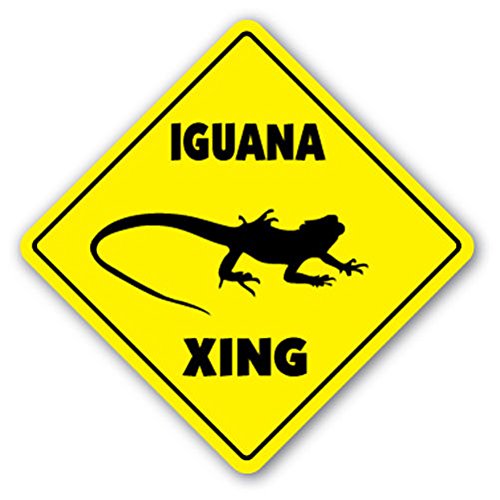 1080 Graphics Iguana Crossing Sign Novelty Gift Animals Gag Funny