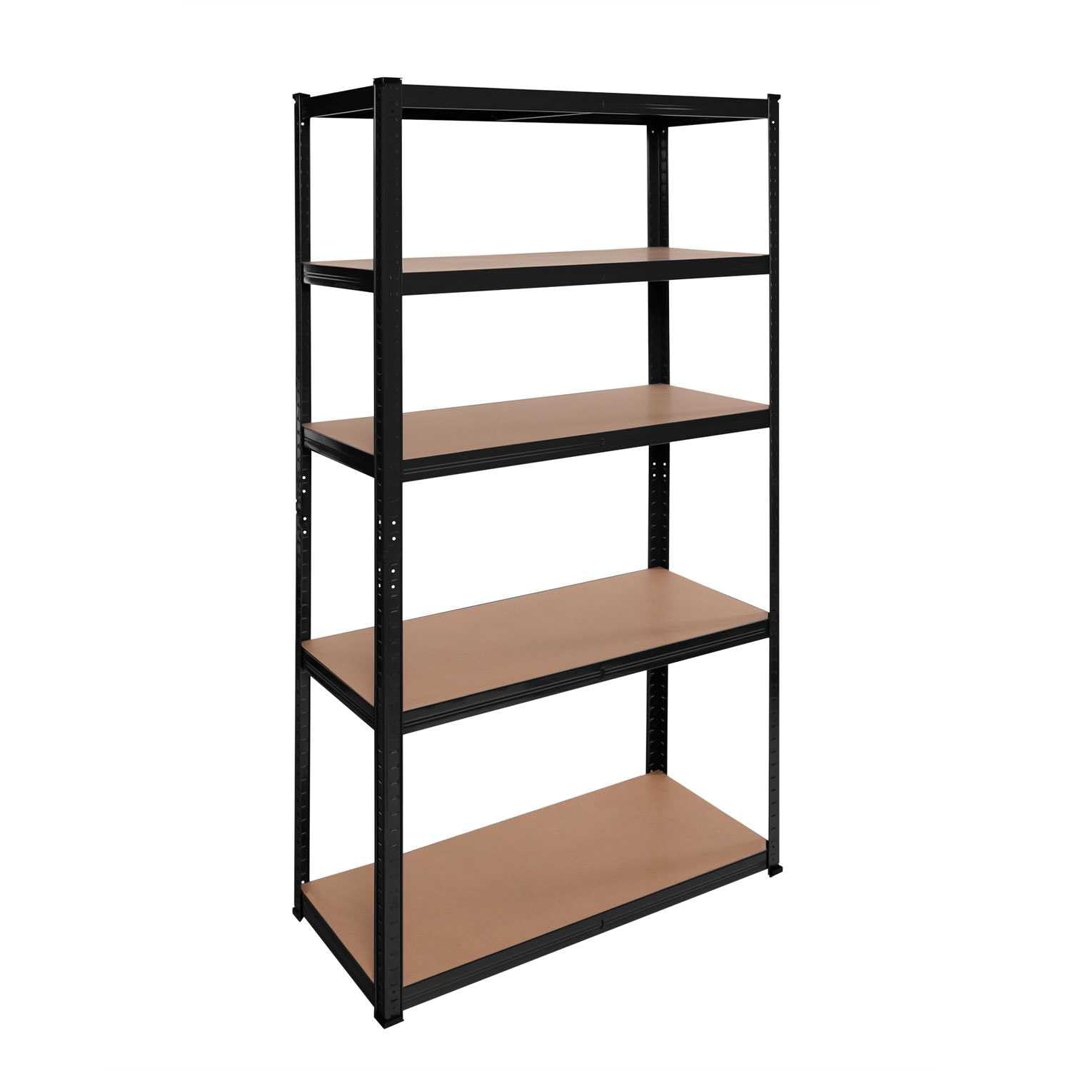 OcioDual - Estanterias Almacenaje Metalicas Essential Negro, Divisibles en 2, Sin Tornillos, 5 Baldas, Estanteria Metalica Almacenaje, Estanterias Metalicas Almacenaje, Estanteria Metálica, Estante