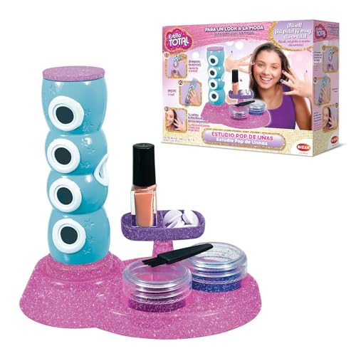 Bizak, Playset de manicura, con Pegatinas, Esmalte y Purpurina para Decorar Las uñas, Juego de Belleza para niños y niñas pequeños, (35005068), Estudio Pop De Uñas