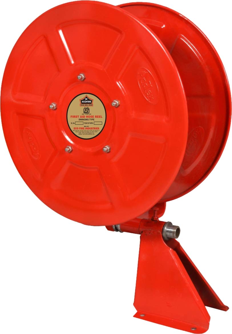ECO FIRE ISI Mark Mild Steel and Plastic First Aid Hose Reel Drum with
