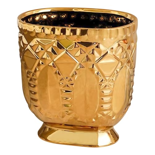 Caneca de basura dorada pequeña para baño y hogar 5 litros