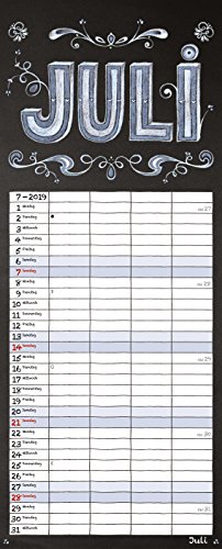 Tafel Timer 2019: Familientimer 4 Spalten mit