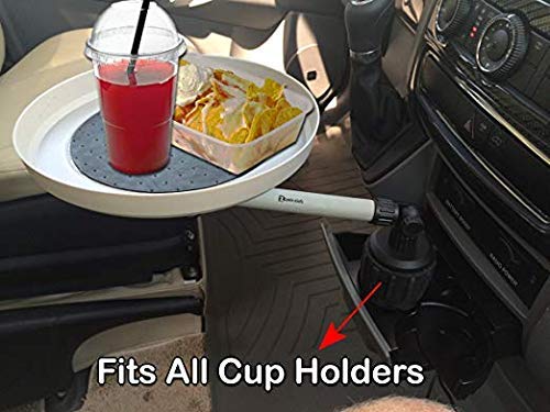 image for Zento Deals Car Food Round Swivel Tray – Vehicle Organizer for Food 