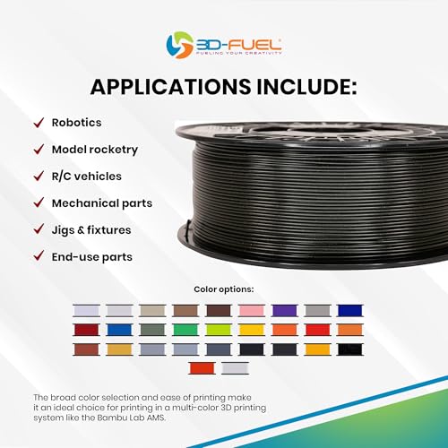 Image of 3D-Fuel Tough Pro PCTG Filament, Better Than PETG Filament, Made in The USA, Dimensional Accuracy + /- 0.02 mm, 1.75mm, 1 kg Spool, Galaxy Black