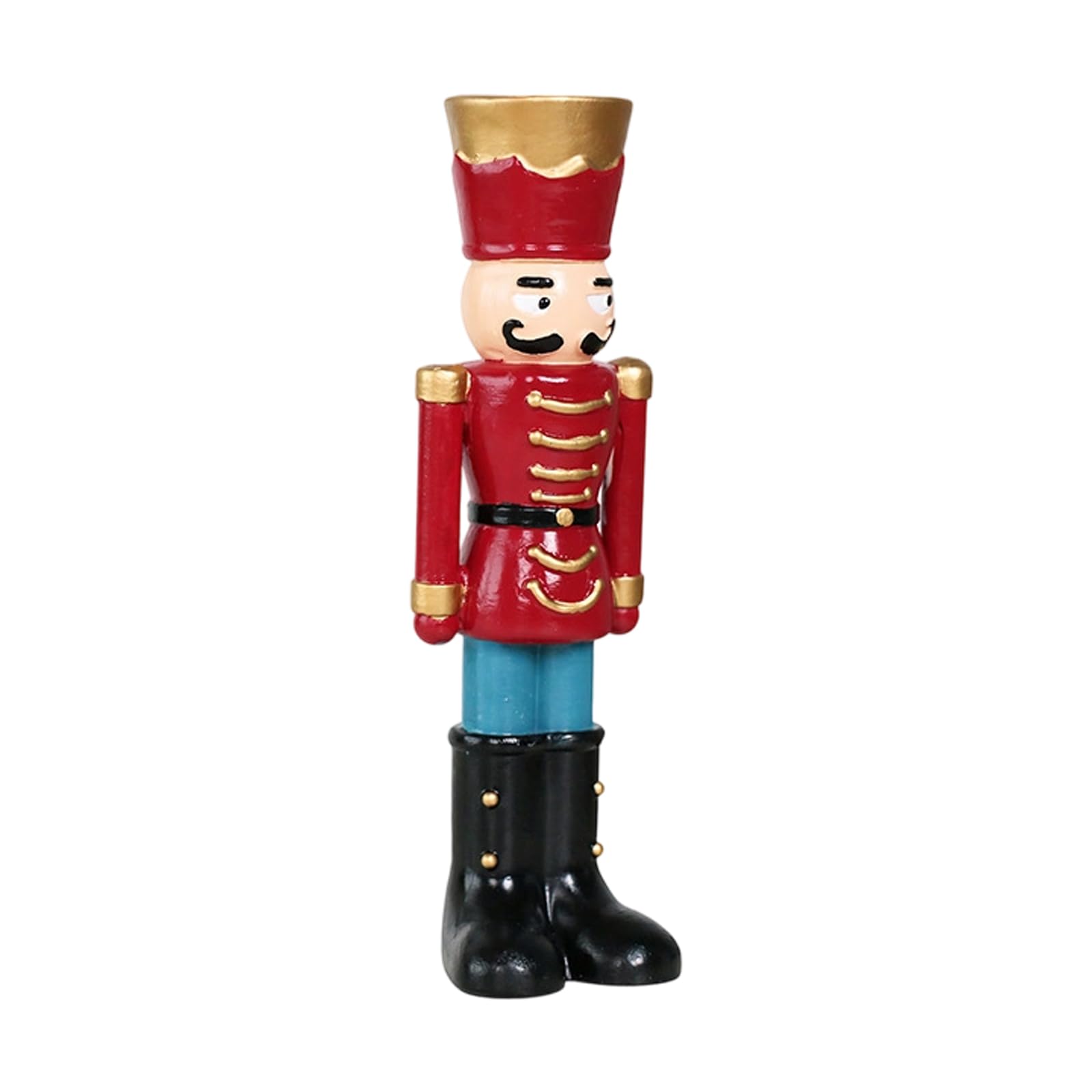 Shunzhong Tabletop Soldier Holder Decor, Resin Holiday Figurine Statue for Christmas Shelf Accent and Party Display Holiday Soldier Figurine Holder Resin Tabletop Decor Christmas Mantel Shelf