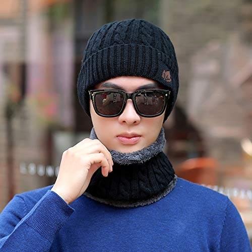Bonnet et écharpe ronde hommes casquette chapeau ski cap automne hiver