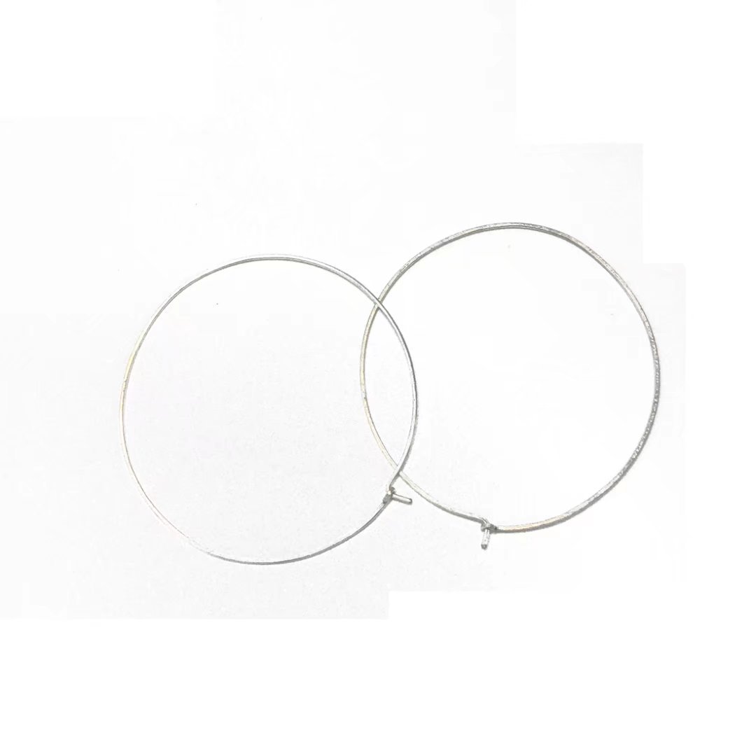 Hoops Earrings handmade Big Wire Gold Filled sterling silver Simple fashion basketball Large Thin For Women Mother's Day gift