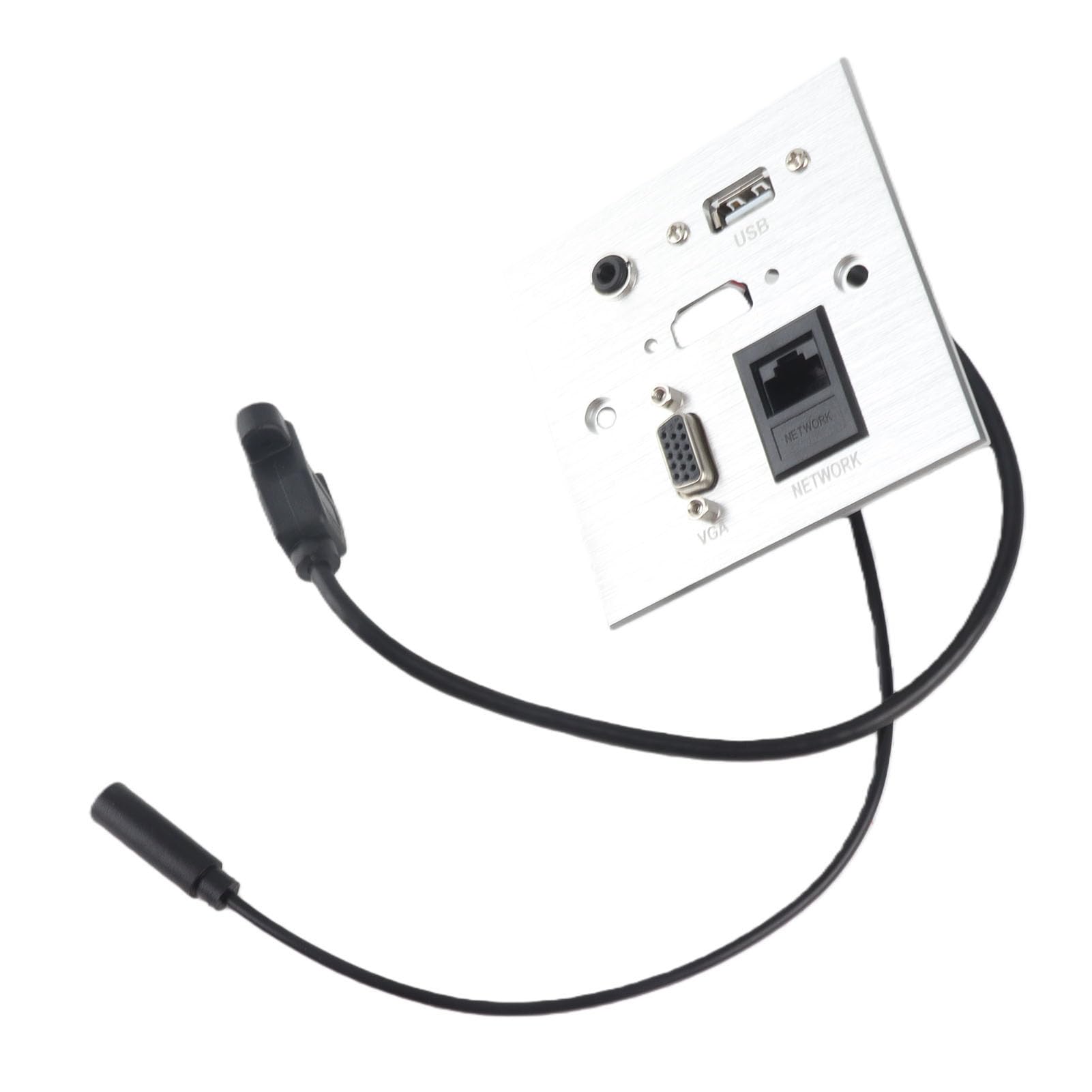 Zócalo Multimedia, USB HDMI VGA Audio de 3,5 Mm Red RJ45 Placa de Pared Multifunción, Salida de Panel de Información Multimedia para Oficina de Hotel en Casa