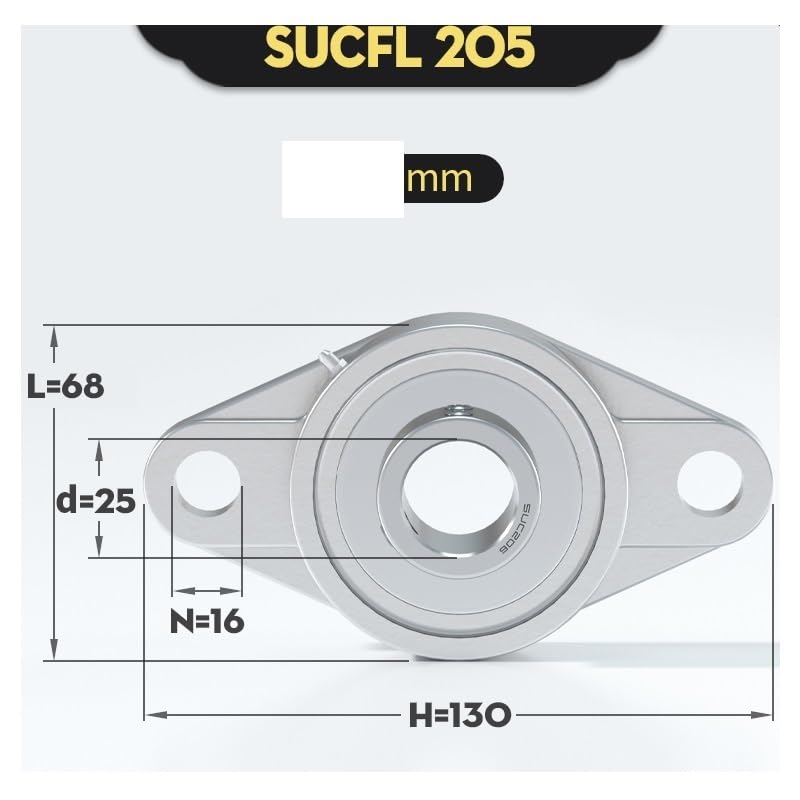 DINGGUANGHE Housing Stainless Steel Outer Spherical Bearing SUCFL201/202/203/204/205/206/207/208/209/21/211/212/SUCFL213 Bearings(SUCFL205 ID25mm)