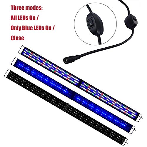 KZKR-Aquarium-LED-Fish-Tank-Light-16-84-inch-Remote-Control-Hood-Lamp-for-Freshwater-Saltwater-Marine-Full-Spectrum-Blue-and-White-Decorations-Light