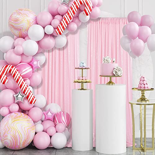 Image of Pink Sequin Backdrop Curtains-2 Panels 2FTx8FT Pink Backdrop for Valentines Day, Glitter Party Decorations Background Drapes for Wedding Birthday Anniversary Graduation Photo Booth Decor