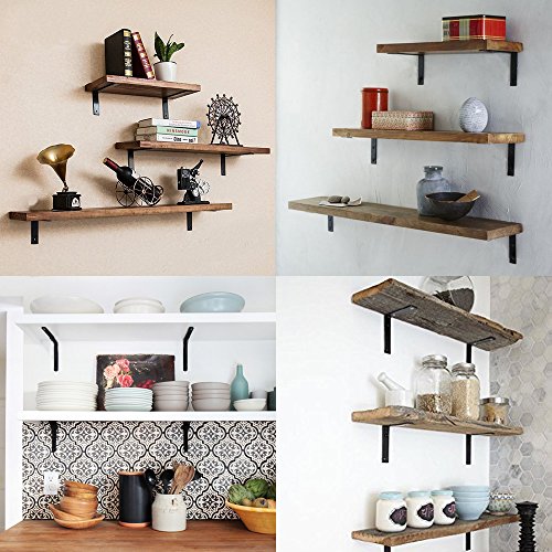 Dayree 4pcs 5''L x 3''H Shelf Brackets Thicken Iron L Wall Bracket for Wall Hanging Furniture Connector Industrial Decorative with Free Screw Accessories