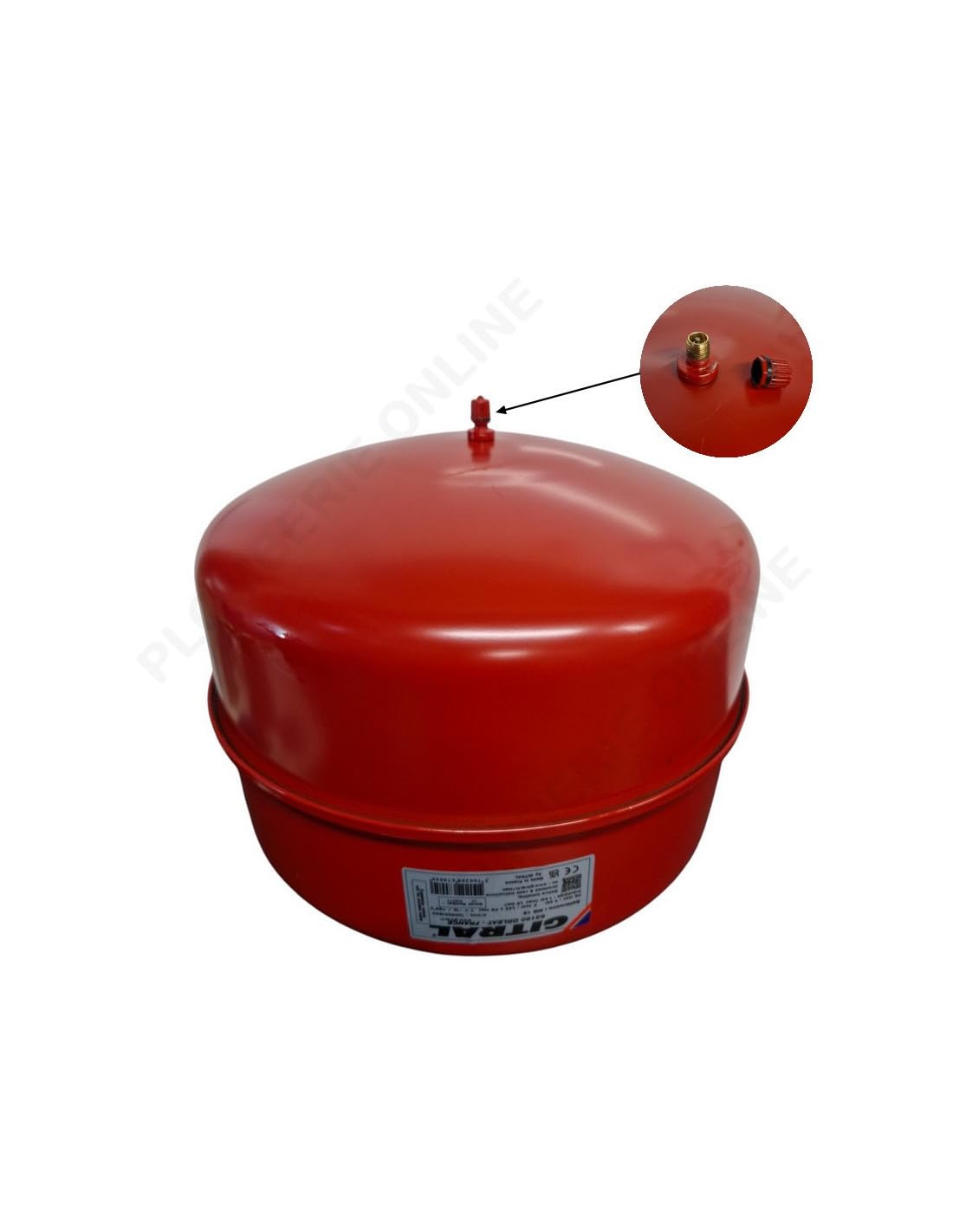 Vase d'expansion à membrane 18 litres – MB18 Gitral – tarage 1,5 bar – accessoire chauffage pour circuits fermés, absorption de dilatation thermique, installation fiable